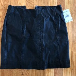 FREE PEOPLE:  NWT black leather mini skirt | sz 0